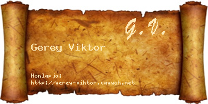 Gerey Viktor névjegykártya